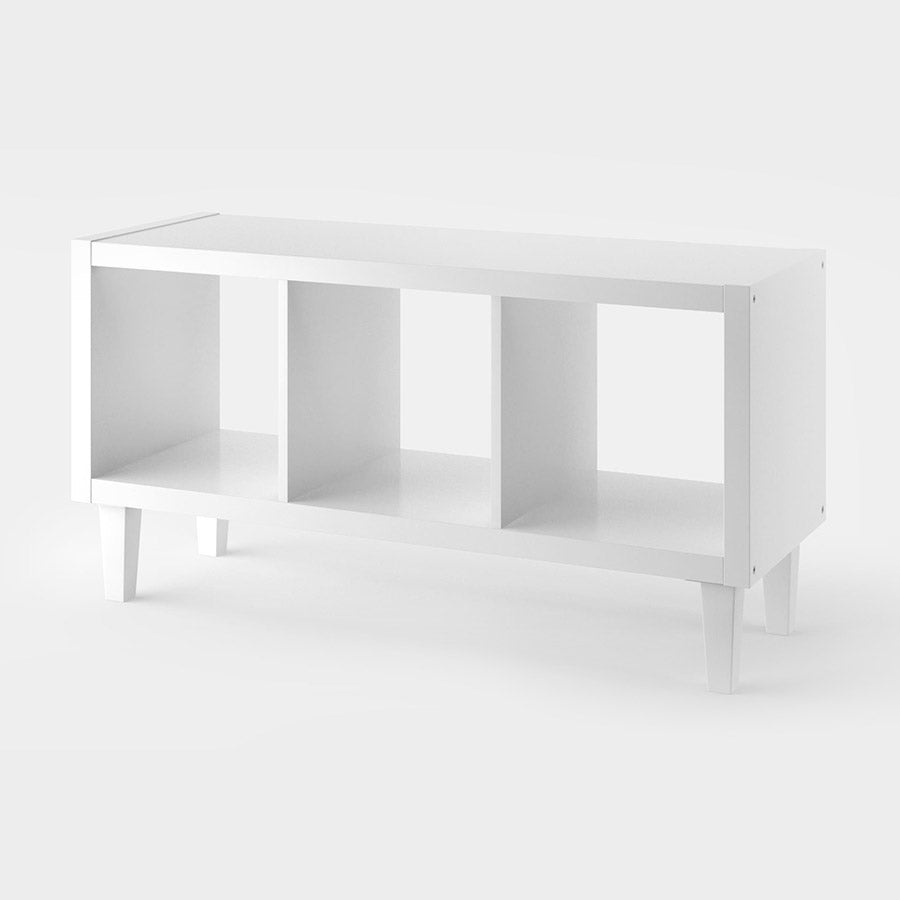 Aus einem 3-er Kallax wird ein modernes Sideboard: mithilfe der 4 passgenauen Regalfüße