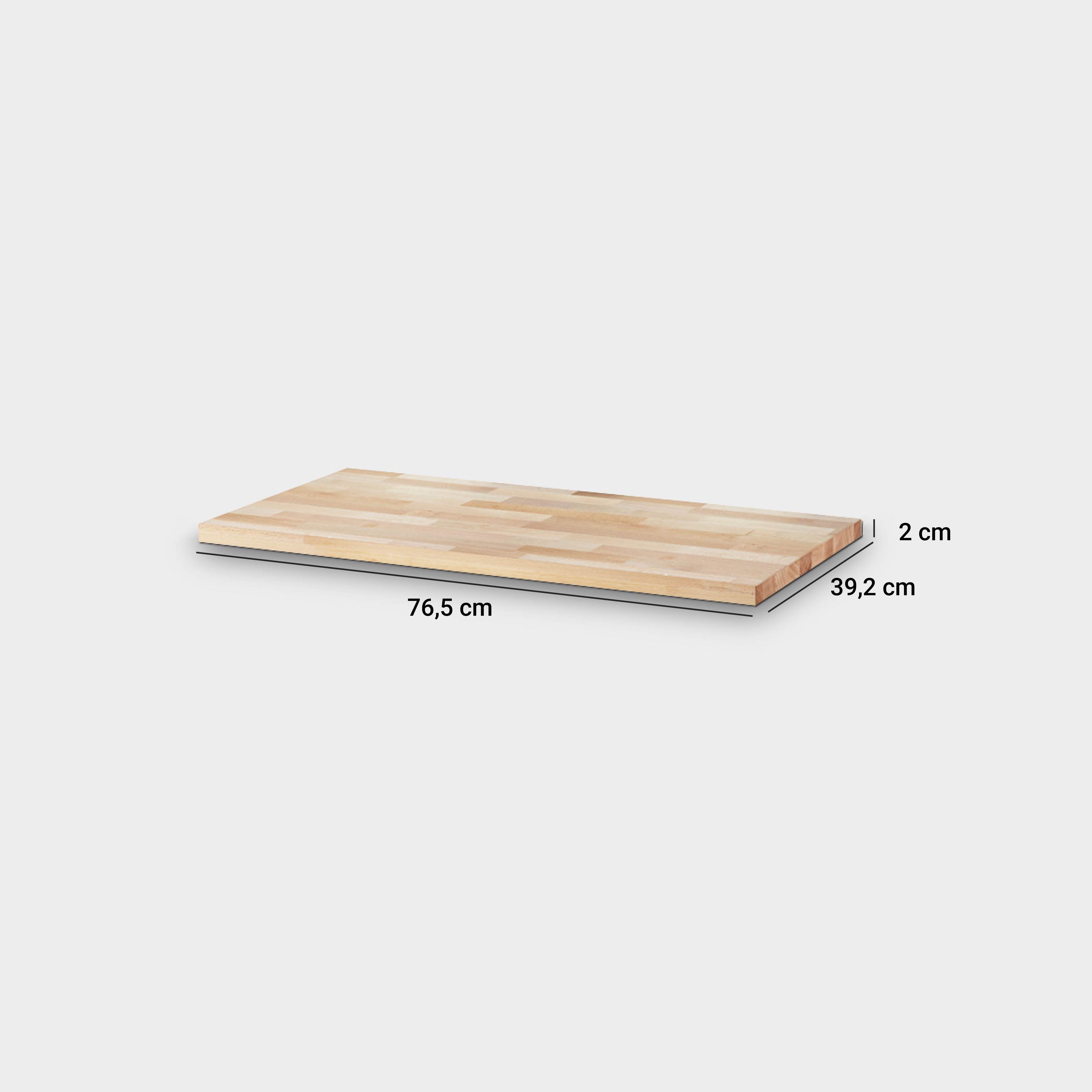 2er Kallax Holzplatte mit Maßgrößen (76,5 cm lang, 39, 2 cm breit und 2 cm hoch)