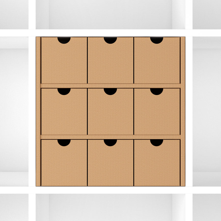 9 Kartonschubladen ideal für das Kallax Regal